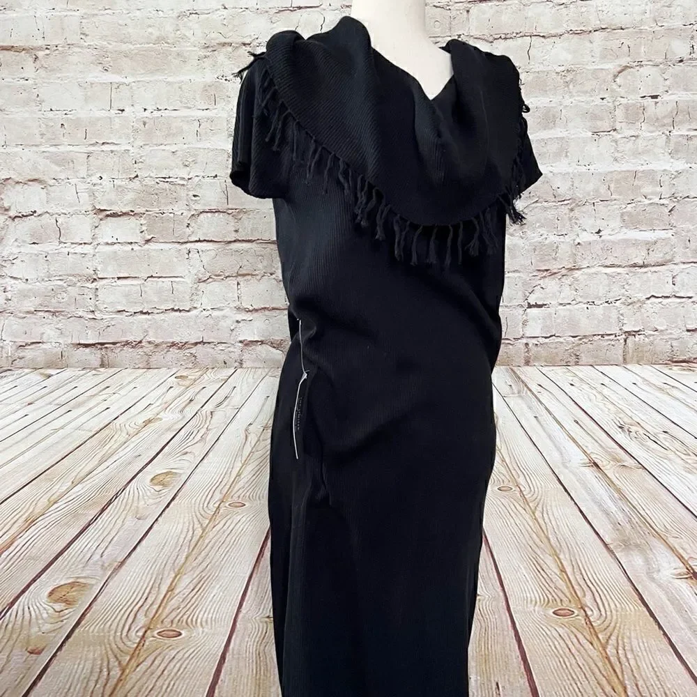 The Limited cowl neck fringe sweater dress